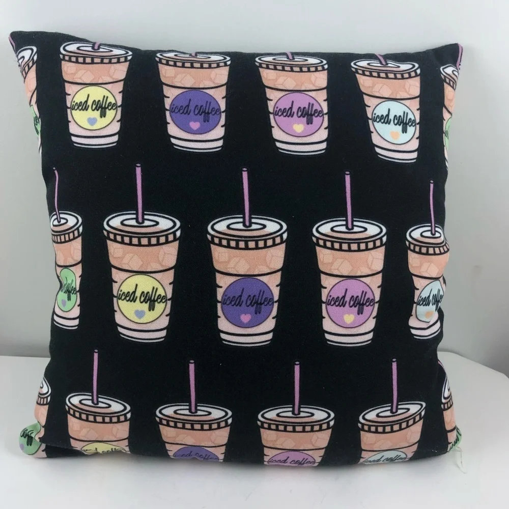 Iced Coffee Square Decorative Pillow